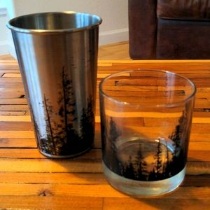 Forest tumbler and rocks glass set